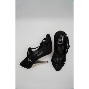 39 Christian Dior Black Satin Heels